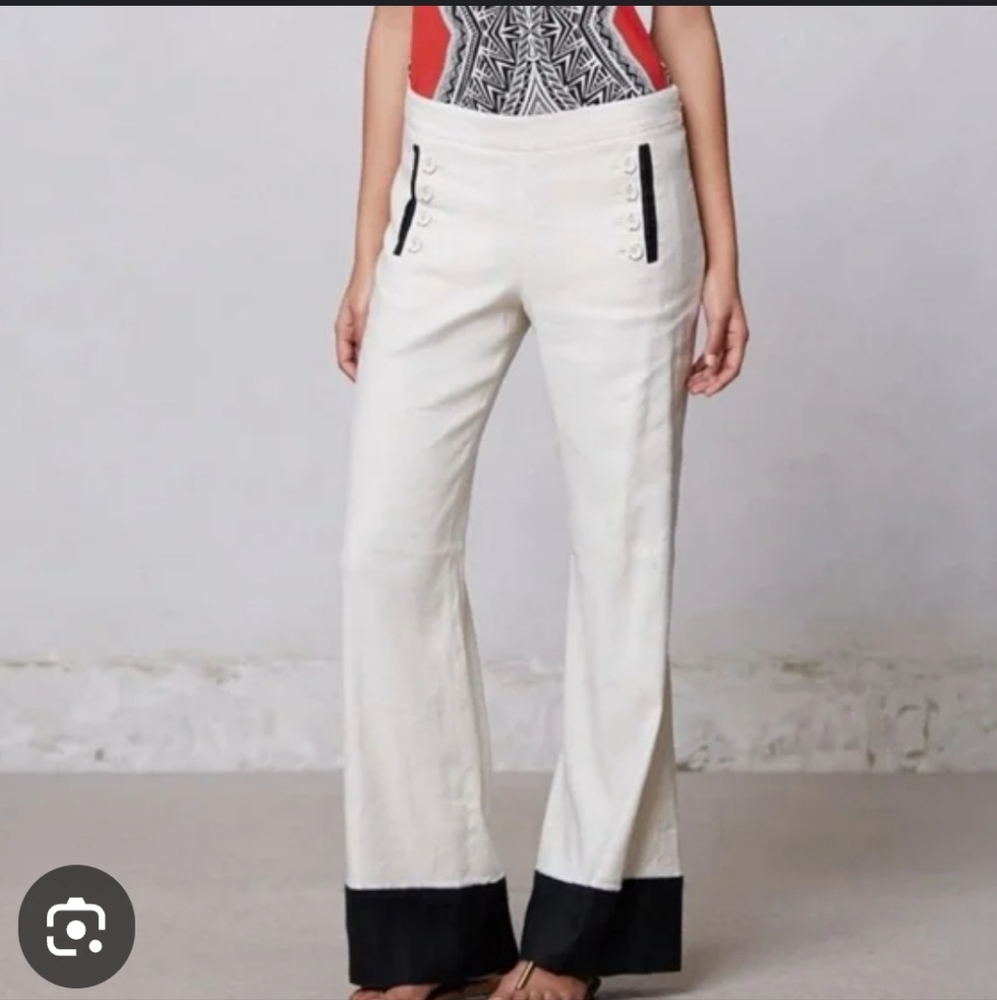 Anthropologie Leifsdottir Nautical. Starboard Linen Sailor pants